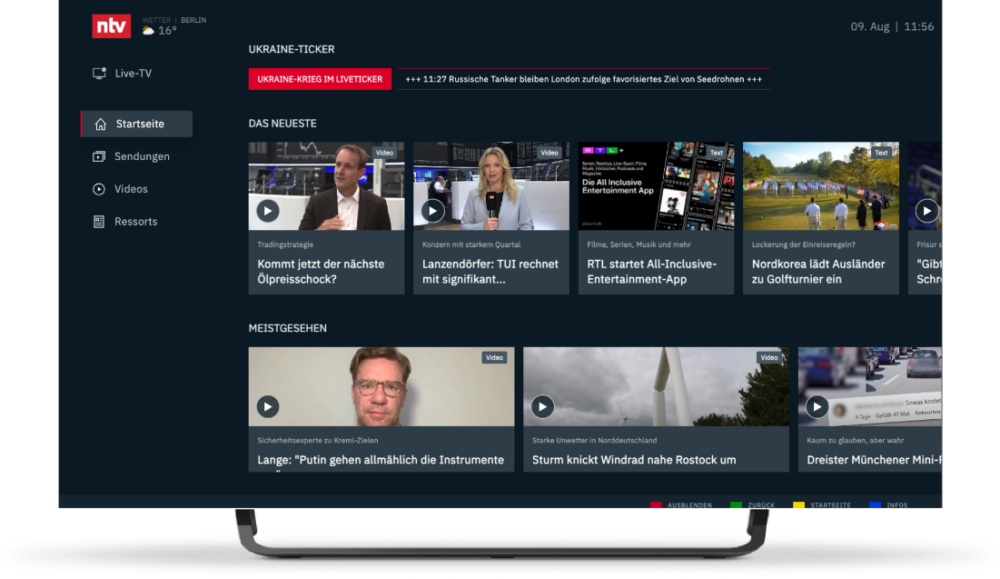 TeraVolt und ntv launchen neue Digitaltext App für HbbTV